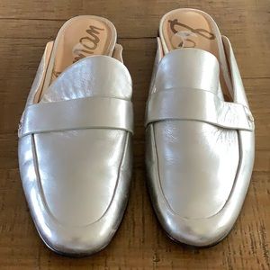 Sam Edelman silver mules